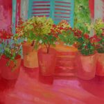 Dans la serre- peinture à l'huile
